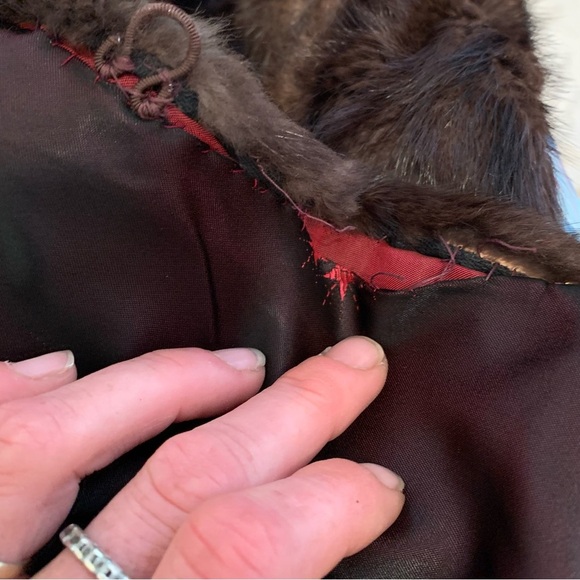 REAL FUR MINK BROWN Sleeveless Shawl Wrap OSA - Picture 9 of 9